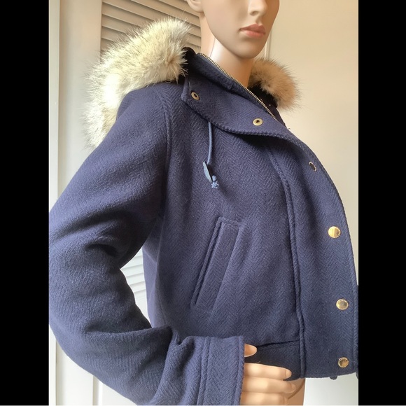 Ralph Lauren Fur Trim Wool Coat - Picture 10 of 11